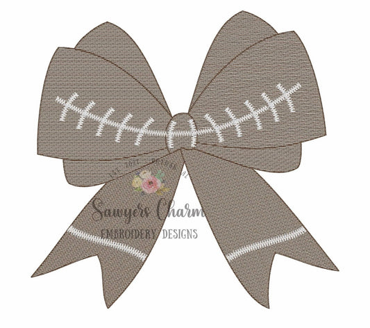 Emb - football bow