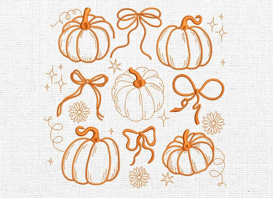 Emb - pumpkins & bows