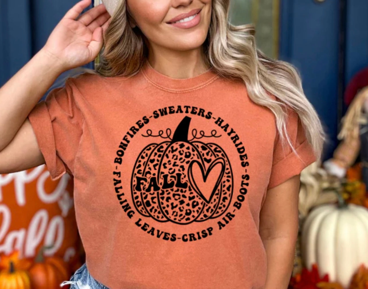 Leopard fall heart pumpkin