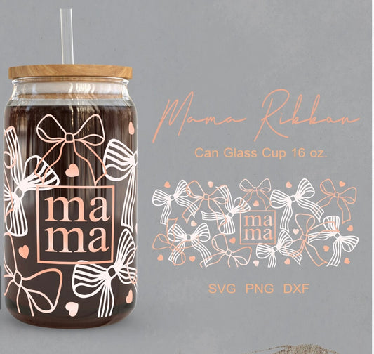 Frosted glass can coquette mama