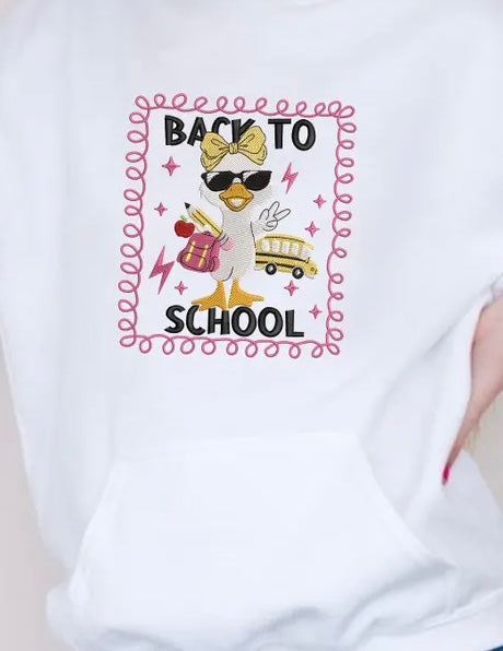 Emb - girly back to school goose