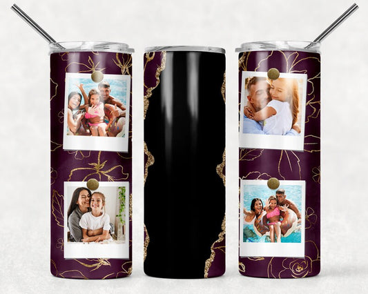 Maroon floral tumbler