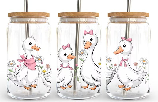 Frosted glass can coquette goose