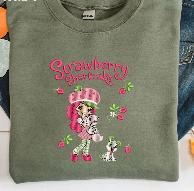 Emb - strawberry dog & cat