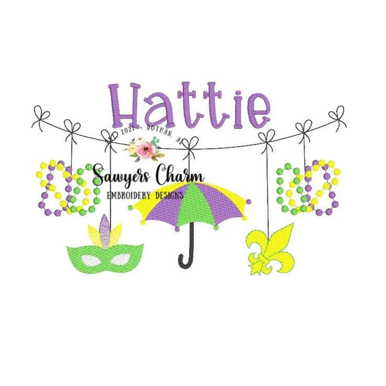 Emb - Mardi Gras on a line