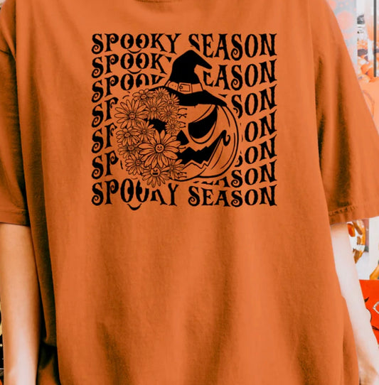 Floral pumpkin spooky season