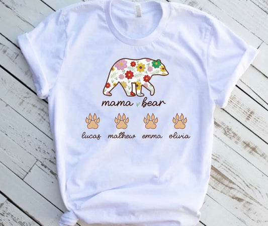 Sub - floral mama bear with names