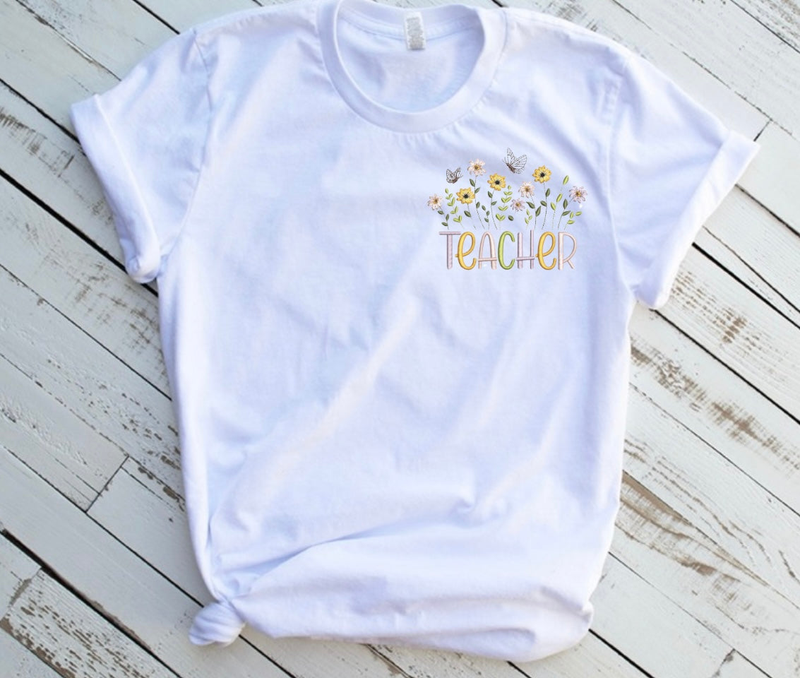 Emb - butterfly floral teacher