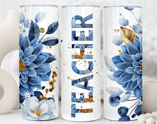 Blue floral tumbler