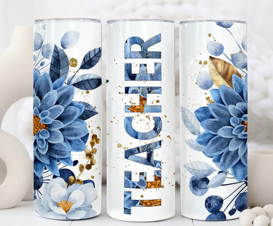 Blue floral teacher