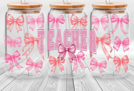 Frosted glass can bow teacher