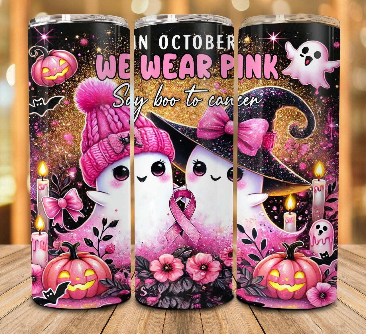 Ghosties boo to cancer tumbler