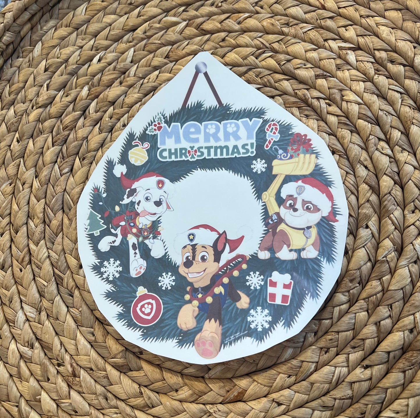 Toddler paw pups wreath