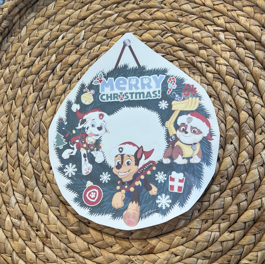 Toddler paw pups wreath