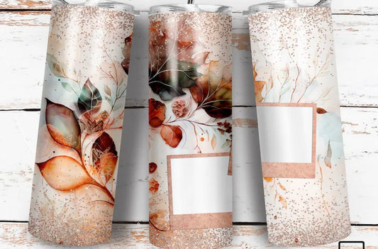 Leaves glitter tumbler