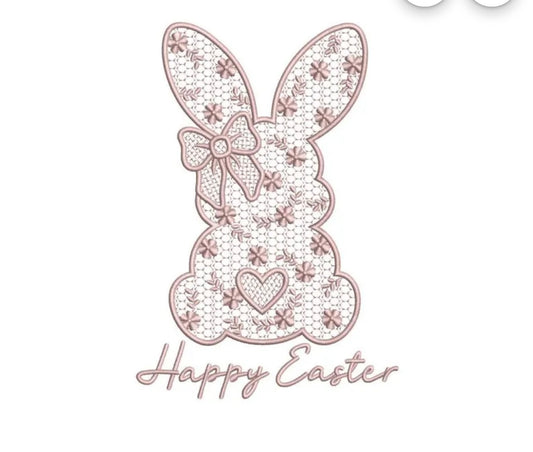 Emb - lace happy Easter bunny