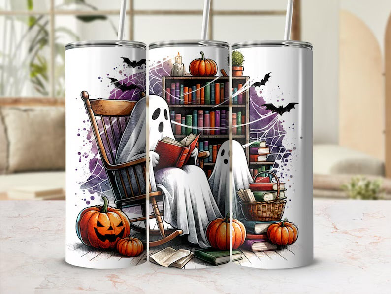 Ghosts reading tumbler