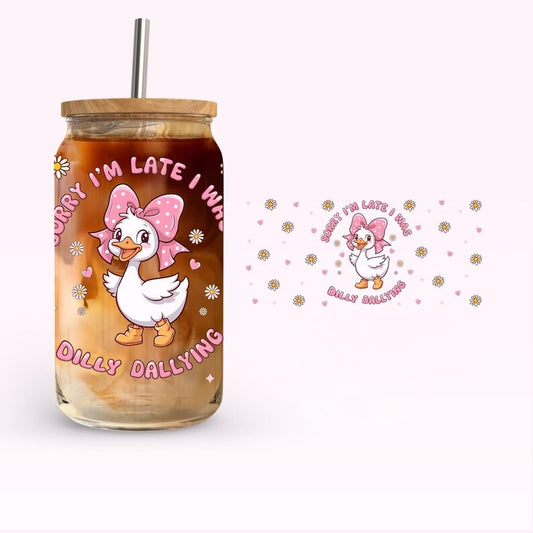 Frosted glass can goose dilly dally