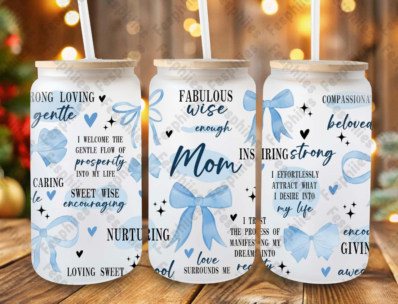 Frosted glass can mom