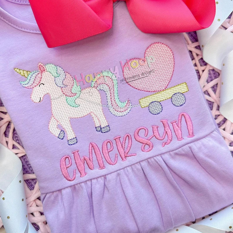 Emb - unicorn pulling heart