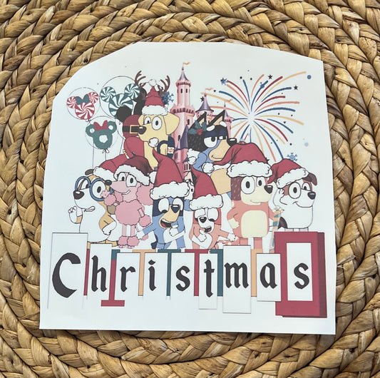 Toddler dog Christmas at the castle