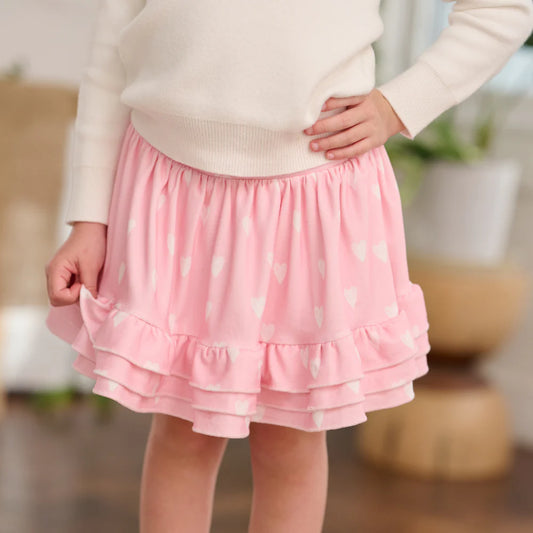 Pink & white heart skort