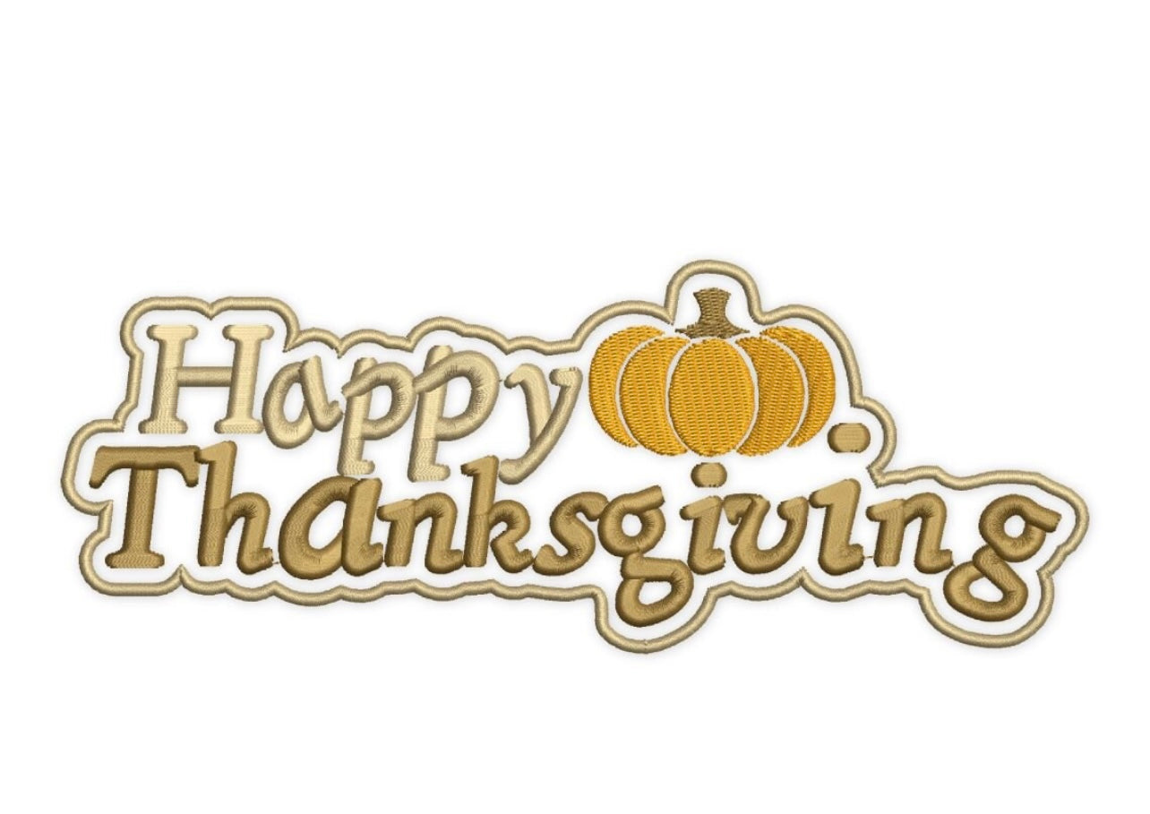 Emb - pumpkin happy thanksgiving