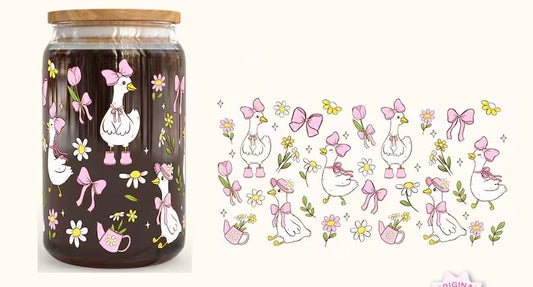 Frosted glass can girly spring goose