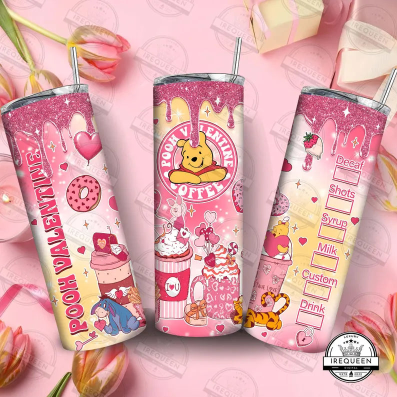 Pooh valentines coffee tumbler