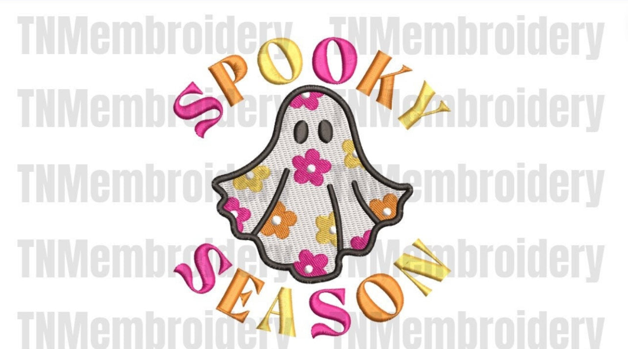 Emb - floral ghost spooky season