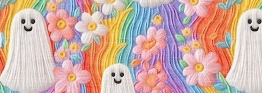 Name Floral Rainbow Ghost