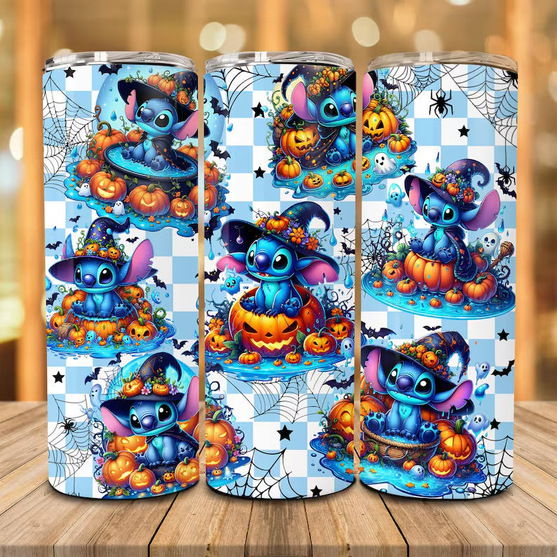 Halloween stitch tumbler