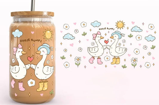 Frosted glass can goose bumps