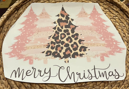 Adult pink leopard merry Christmas