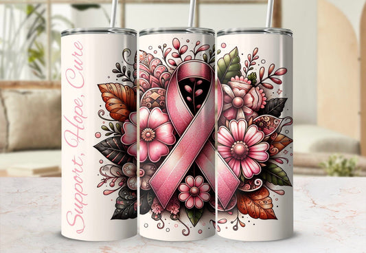 Support, hope, cure tumbler