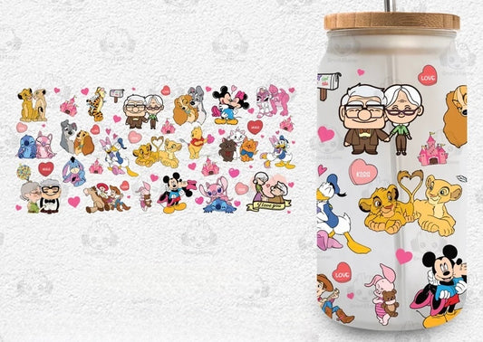 Frosted glass can characters