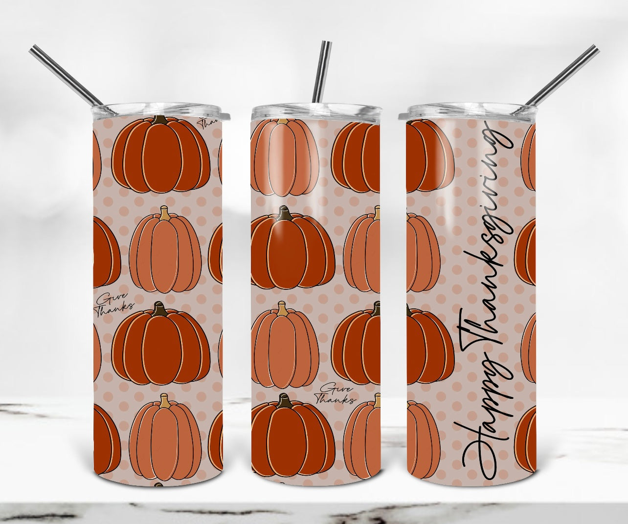 Pumpkin happy thanksgiving tumbler