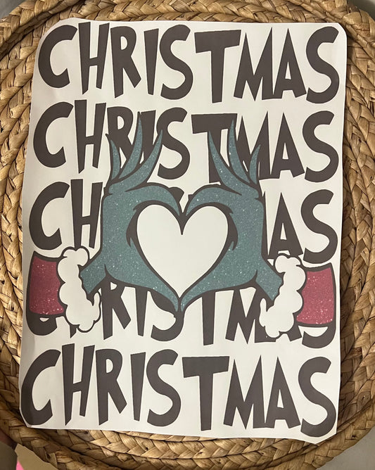 Adult green hands Christmas