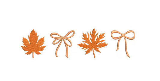 Emb - Bows & leaves