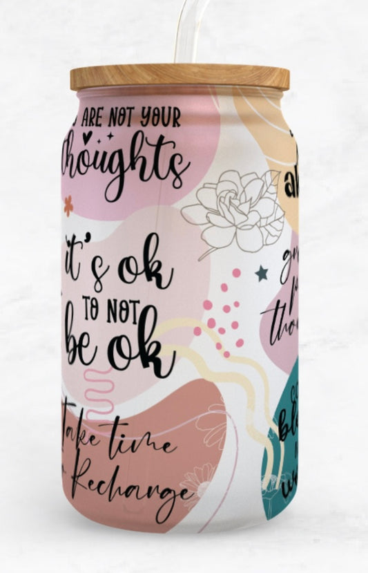 Frosted glass can affirmations