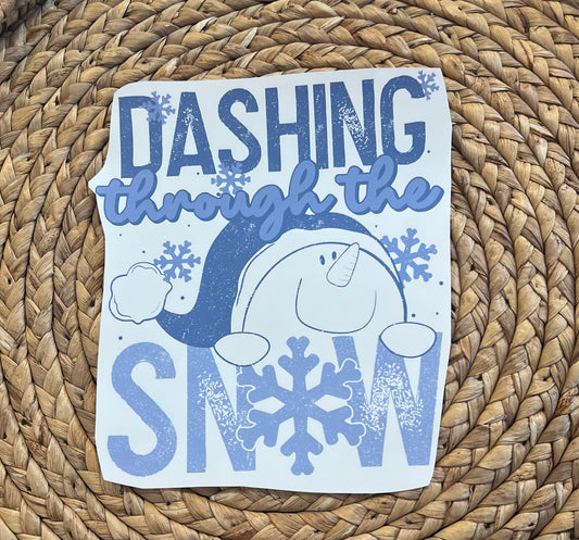 Toddler dashing through the snow