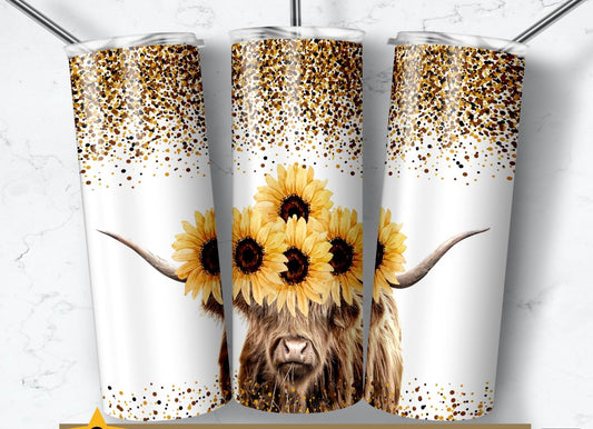 Cow glitter tumbler