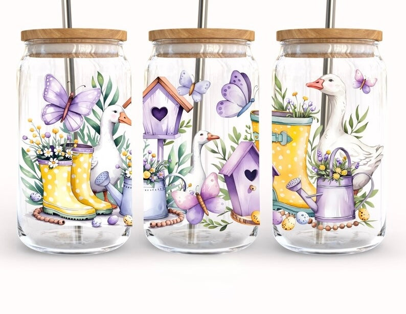 Frosted glass can spring goose