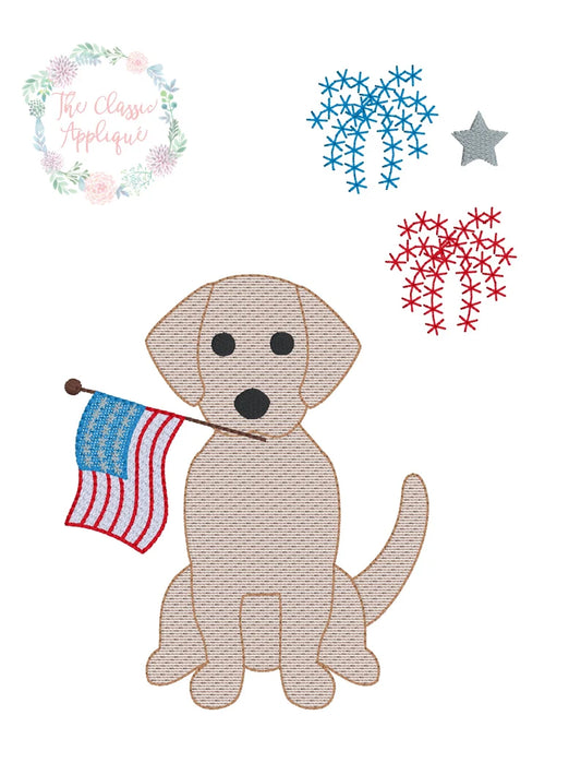 Emb - patriotic dog