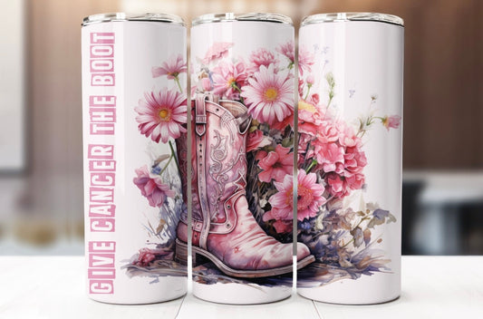 Give cancer the boot tumbler