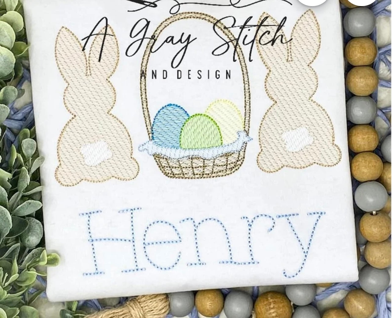 Emb - bunnies with basket