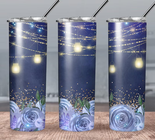 Blue floral tumbler