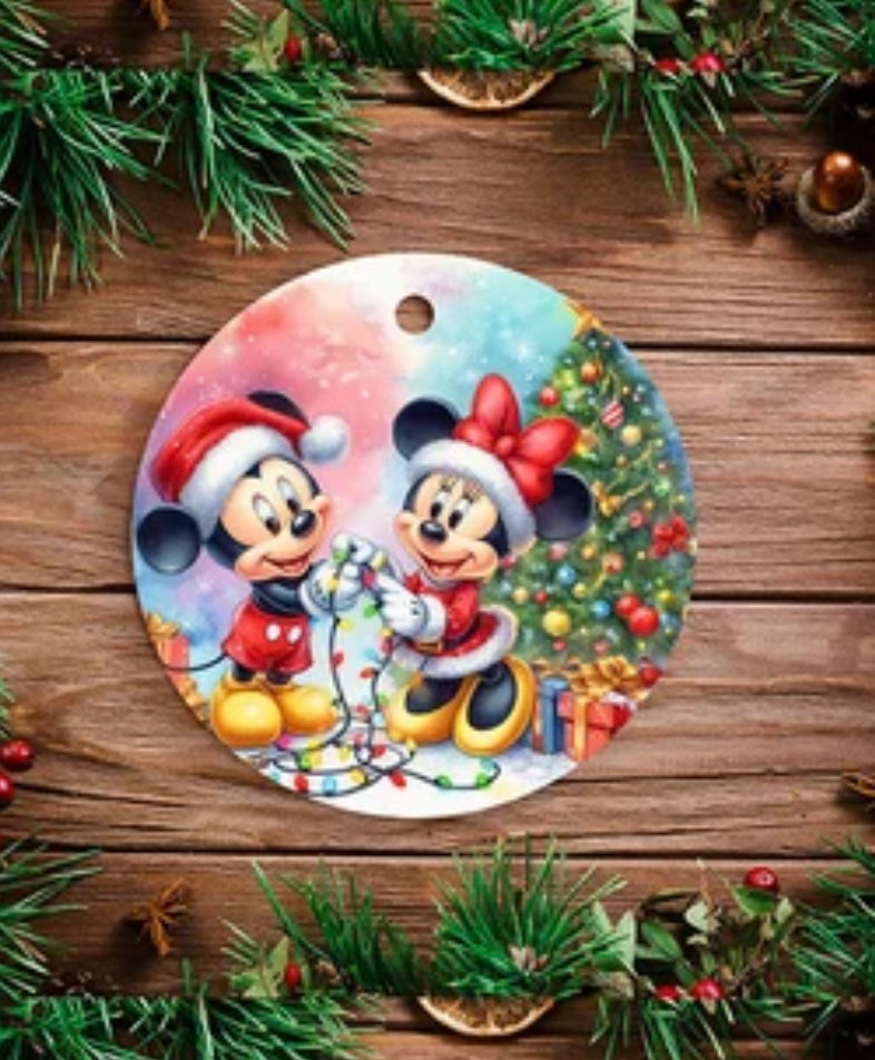 Girl & boy mouse ornament