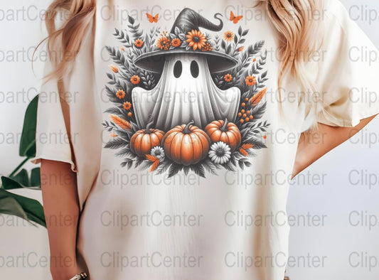 Sub -pumpkin floral ghost