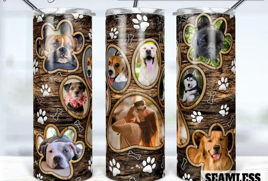 Rustic paw print tumbler